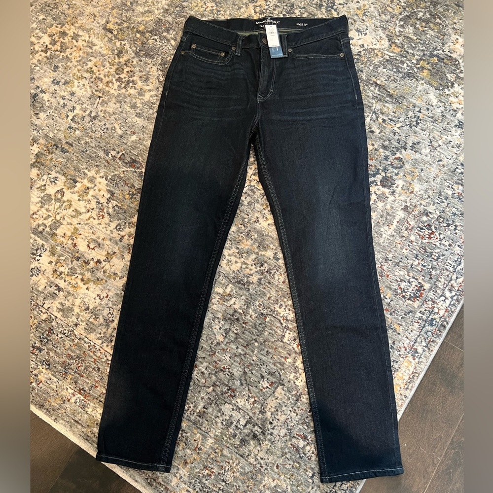 New Banana Republic Travel Slim Fit Jeans 31/32 Dark Blue Wash